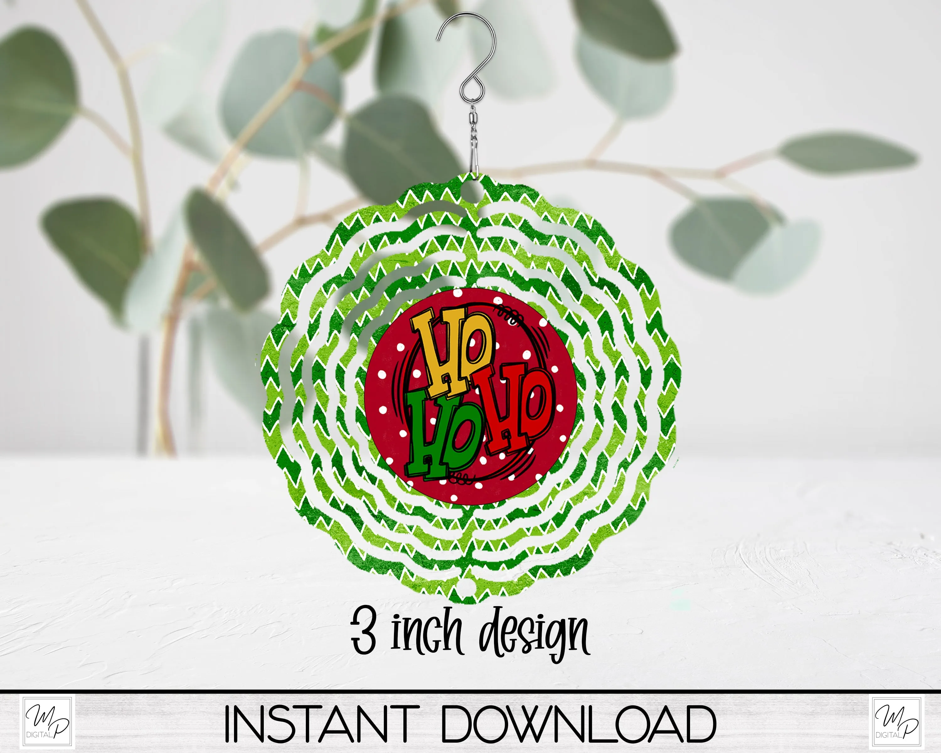 3 Inch Christmas Wind Spinner PNG Digital Download for Sublimation