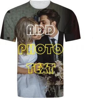 Custom Face Shirts for Men, Custom Full Shirt, 3D Personalized Photo Shirt, Design My Own T-Shirt, 3XL White