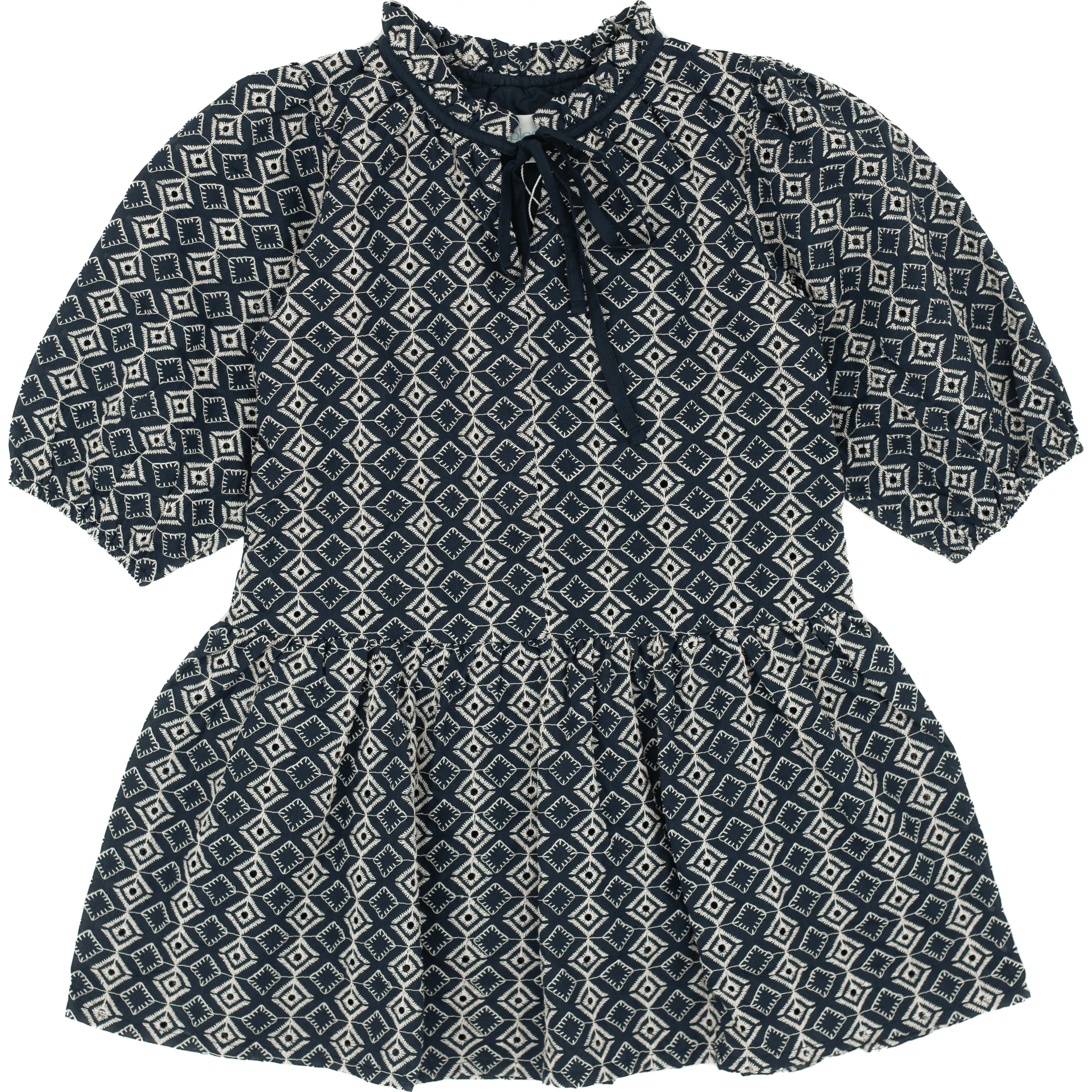 Eve Dress- Navy Eyelet