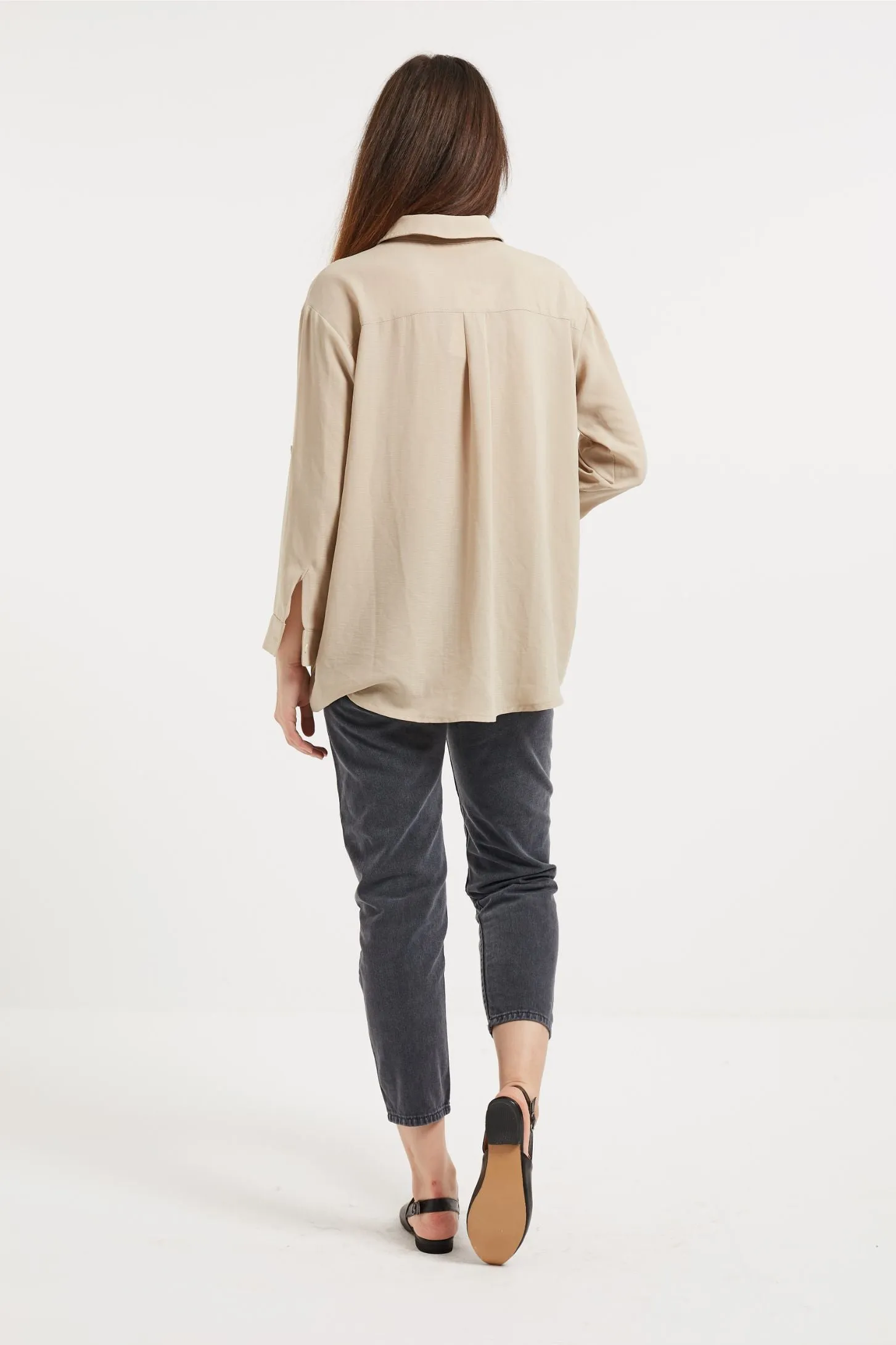 NINA EMBROIDERED SHIRT - BEIGE