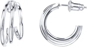 PAVOI 14K Gold Plated Sterling Silver Post Split Huggie Earrings | Rose/White/Yellow Gold Earrings for Women