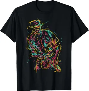 Saxophone player abstract art T-Shirt