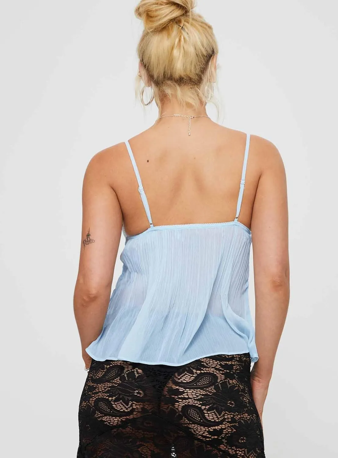 Seyurigaoka Women Babydoll Tank Tops Y2k Spaghetti Strap Cami Peplum Top Flowy Sleeveless Shirts Camisole