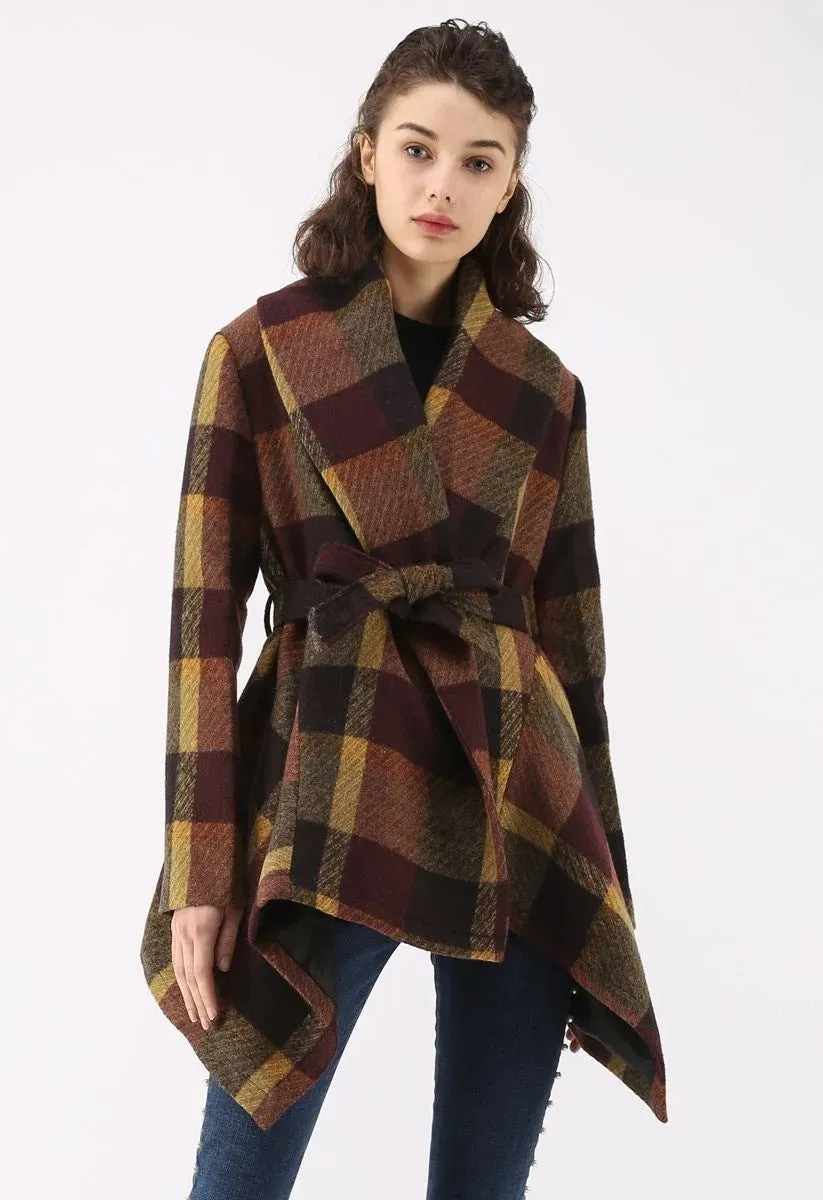 Women's Plaid Woolen Coat Autumn and Winter