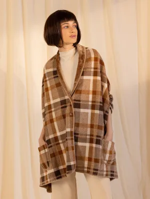 Woolen Reversible Wrap - Brown