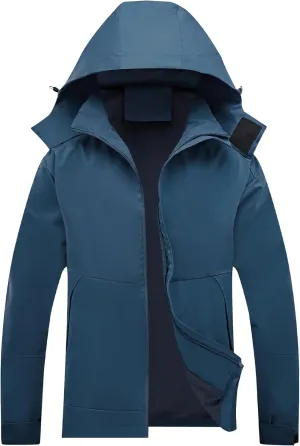 Zando Mens Rain Jacket Waterproof with Hood Sport Jacket for Men Windbreaker Lightweight Raincoat Cycling Golf Travel Fishing