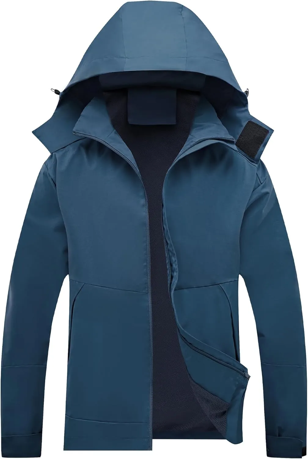 Zando Mens Rain Jacket Waterproof with Hood Sport Jacket for Men Windbreaker Lightweight Raincoat Cycling Golf Travel Fishing